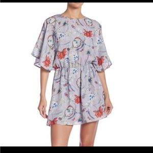 NWT Parker violet garden flared sleeve mini dress
